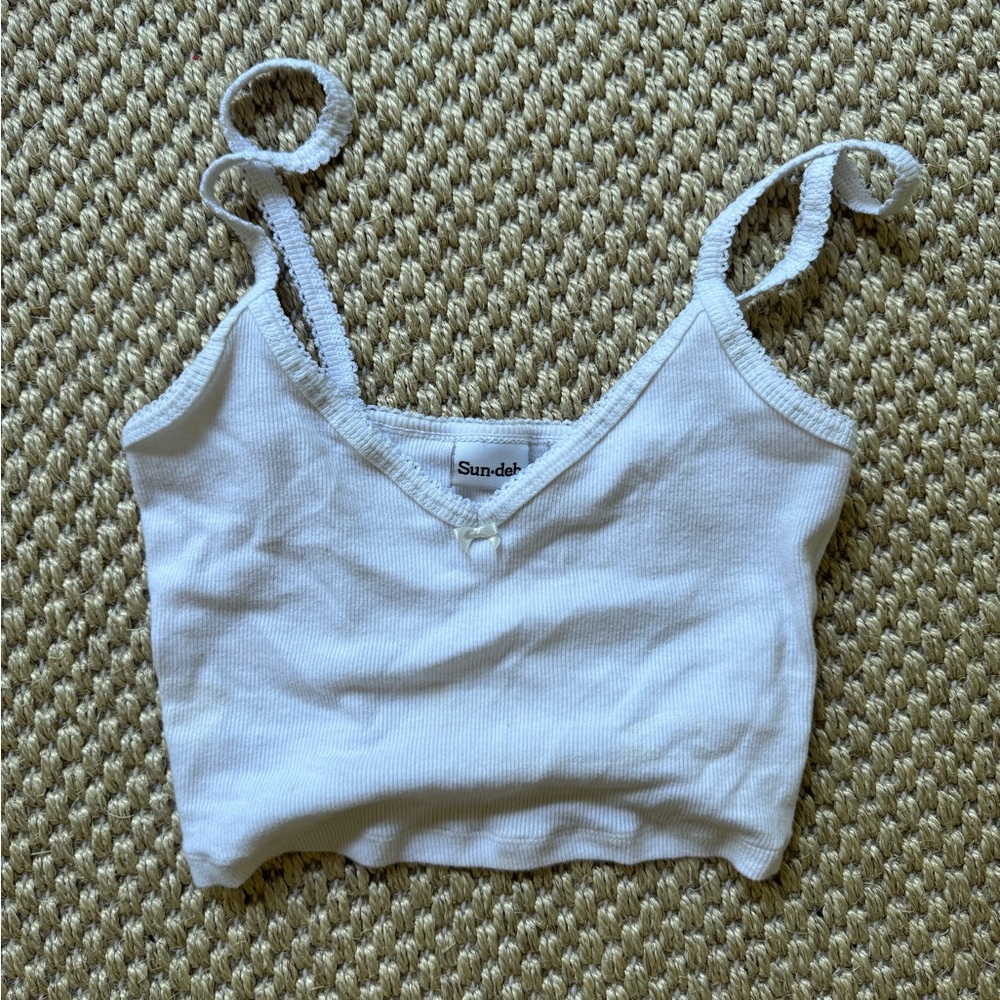 Aritzia cami crop top white